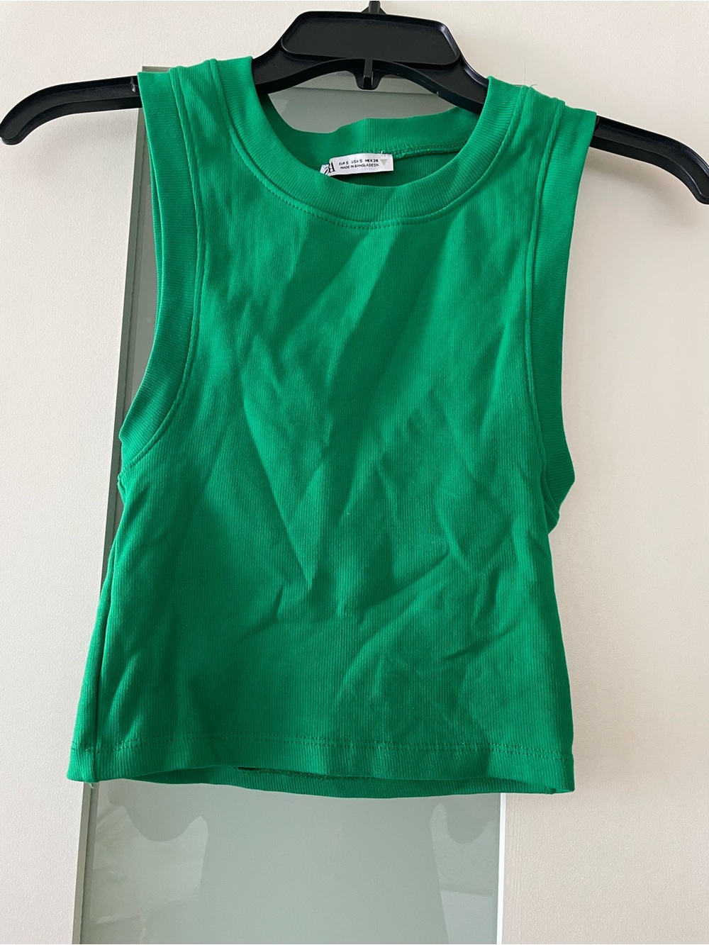 Zara Green Ribbed Tank Top